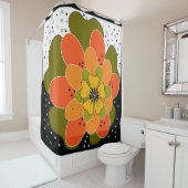 Najaarbloemen, herfst, bloem, illustratieworp douchegordijn (In situ)