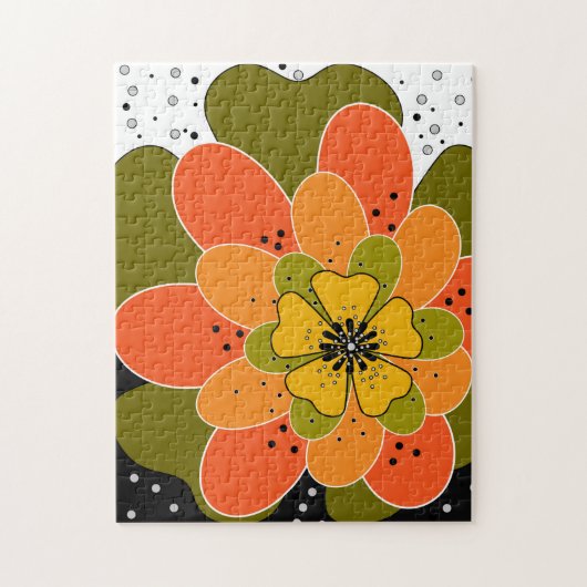 Najaarbloemen, herfst, bloem, illustratieworp legpuzzel (Verticaal)
