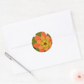 Najaarbloemen, herfst, bloem, illustratieworp ronde sticker (Envelop)