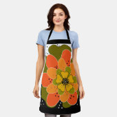 Najaarbloemen, herfst, bloem, illustratieworp schort (Gedragen)