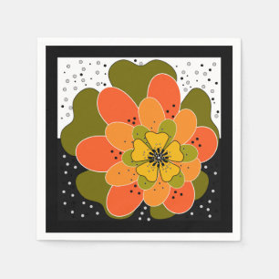 Najaarbloemen, herfst, bloem, illustratieworp servet