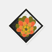 Najaarbloemen, herfst, bloem, illustratieworp servet (Hoek)