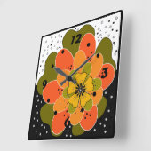 Najaarbloemen, herfst, bloem, illustratieworp vierkante klok (Hoek)