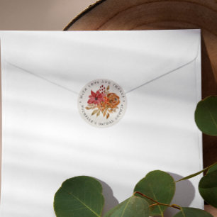 Najaarbloemen Rustic Vrijgezellenfeest DANK JE Cla Ronde Sticker