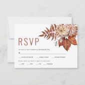 Najaarbloemen terracotta florale herfst bruiloft RSVP kaartje (Voorkant)