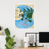 Najaarbloemen voor de Volledige maan Poster (Thuiskantoor)