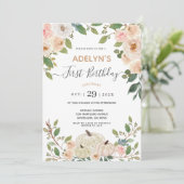 Najaarbloemen Witte pompoen 1ste verjaardag Kaart (Staand voorkant)