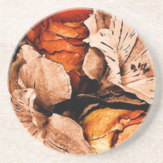 Najaarbloemen Zandsteen Onderzetter (Voorkant)