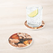 Najaarbloemen Zandsteen Onderzetter (Zijkant)