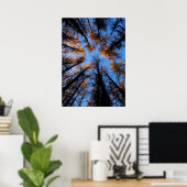 Najaarbomen op zonsondergang poster (Thuiskantoor)