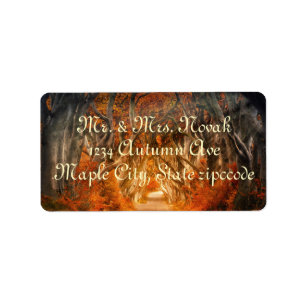 Najaarbosboombladeren bossen herfst etiket