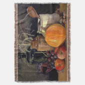 Najaardecorpties op tafel, pompoen, vruchten, Drin Deken (Voorkant Verticaal)