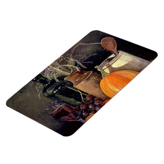 Najaardecorpties op tafel, pompoen, vruchten, Drin Magneet (Linkerzijde)
