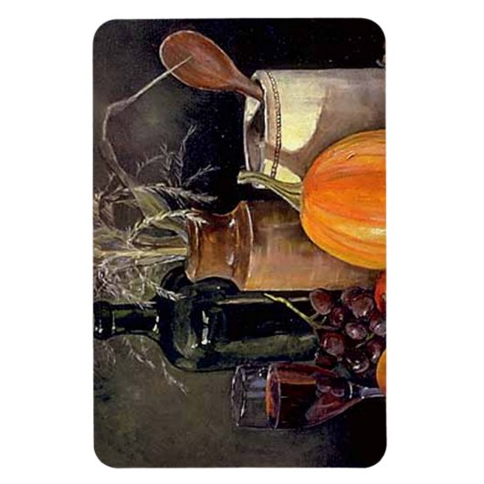 Najaardecorpties op tafel, pompoen, vruchten, Drin Magneet (Verticaal)