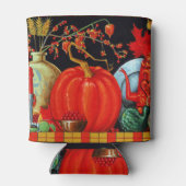 Najaardeklaag van Antiek schilderende pompoen Blikjeskoeler (Achterkant)