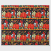 Najaardeklaag van Antiek schilderende pompoen Cadeaupapier (Vlak)