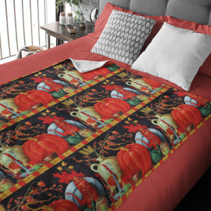 Najaardeklaag van Antiek schilderende pompoen Fleece Deken