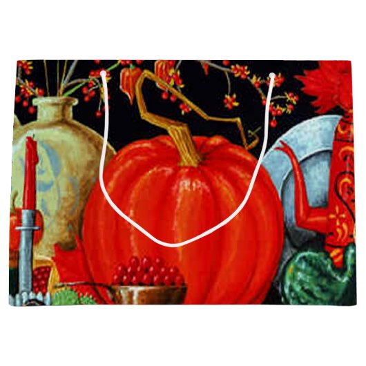 Najaardeklaag van Antiek schilderende pompoen Groot Cadeauzakje (Voorkant)