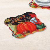 Najaardeklaag van Antiek schilderende pompoen Kartonnen Onderzetters (Gekanteld)