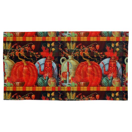 Najaardeklaag van Antiek schilderende pompoen Kussensloop (Voorkant-Links)