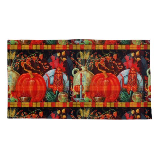 Najaardeklaag van Antiek schilderende pompoen Kussensloop (Achterkant-Links)