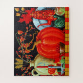 Najaardeklaag van Antiek schilderende pompoen Legpuzzel (Verticaal)
