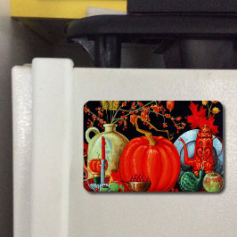 Najaardeklaag van Antiek schilderende pompoen Magneet