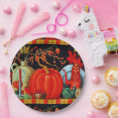 Najaardeklaag van Antiek schilderende pompoen Papieren Bordje (Feest)