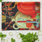 Najaardeklaag van Antiek schilderende pompoen Theedoek (Gevouwen)