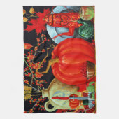 Najaardeklaag van Antiek schilderende pompoen Theedoek (Verticaal)