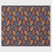 Najaareikenbladeren en -eikenpatroon (donker) cadeaupapier (Vlak)