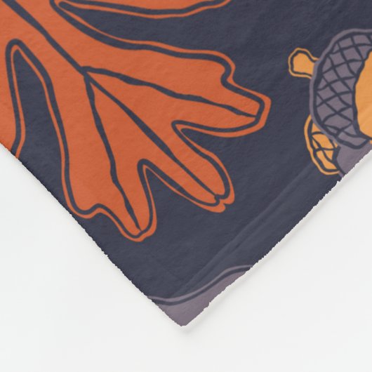 Najaareikenbladeren en -eikenpatroon (donker) fleece deken (Hoek)