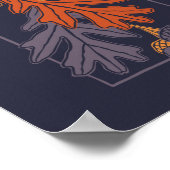 Najaareikenbladeren en -eikenpatroon (donker) poster (Hoek)