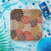 Najaarfloreel patroon papieren bordje (Feest)