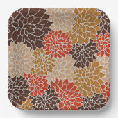 Najaarfloreel patroon papieren bordje (Voorkant)