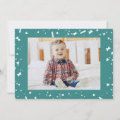 Najaarfoto van Little Pumpkin Boy 1st Birthday Kaart (Achterkant)