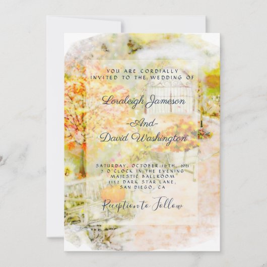 Najaargang bruiloft Garden Kaart (Voorkant)