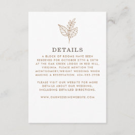 Najaargang details over het huwelijk informatiekaartje