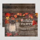 Najaargang Lantaarn Rustic Birthday Kaart (Voorkant / Achterkant)