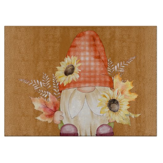 Najaargang met zonnebloemen snijplank (Voorkant)