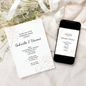 Najaargang Oak Leaves Wedding Rehearsal Dinner Kaart