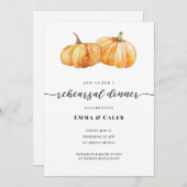 Najaargang Pumpkin Wedding Rehearsal Dinner Kaart (Voorkant / Achterkant)