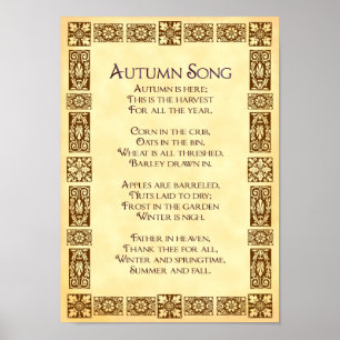 Najaargang Thanksgiving Harvest Poem 10x14 Poster