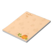 Najaargang vine pompoen met  tekst notitieblok (Linkerzijde)