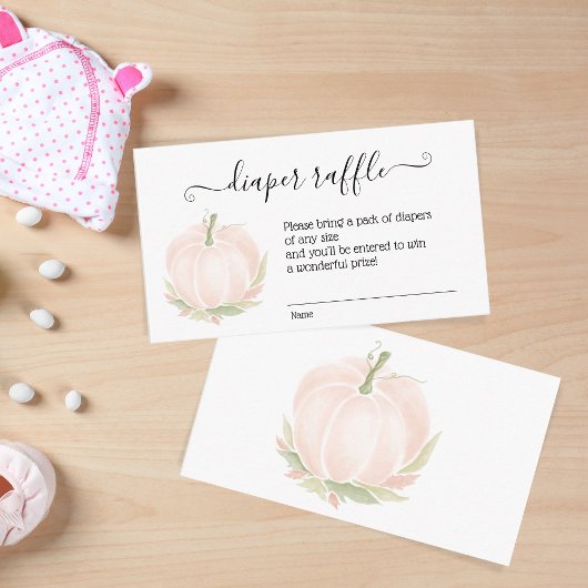 Najaargang witte pompoen Waterverf luier Raffle Informatiekaartje