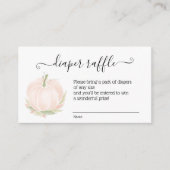 Najaargang witte pompoen Waterverf luier Raffle Informatiekaartje (Voorkant)