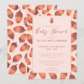 NajaarHerfst Acorn Baby shower Kaart (Voorkant / Achterkant)