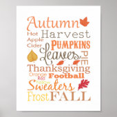 NajaarHerfst Typografie Wall Art Poster (Voorkant)