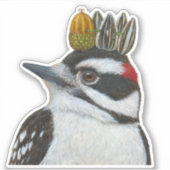 Najaarhoutpecker, op maat gesneden vinylSticker Sticker (Voorkant)