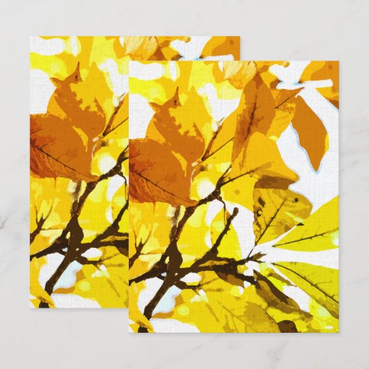 Najaarkleuren, bladeren notitiekaartje (Voorkant / Achterkant)